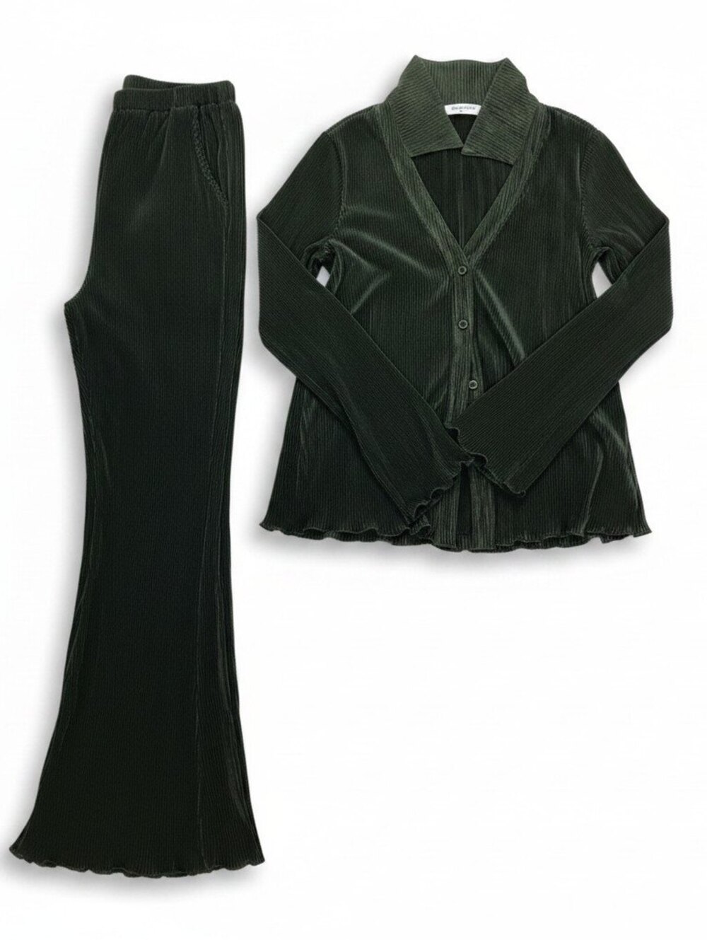 ✨ GILLI OLIVE GREEN PLEATED 2-PIECE PANT SET ✨